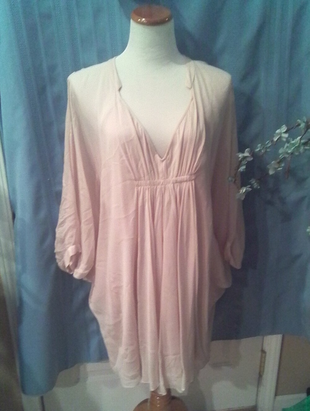 Diane von Furstenberg Mocha Blush V neck Designer Dress